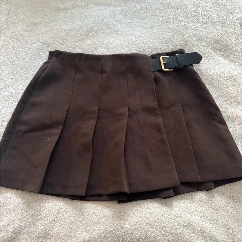 Abercrombie Brown Pleated Skirt with Belt